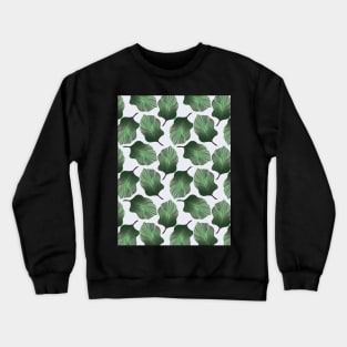 Tropical Leaves Pattern in Green Crewneck Sweatshirt